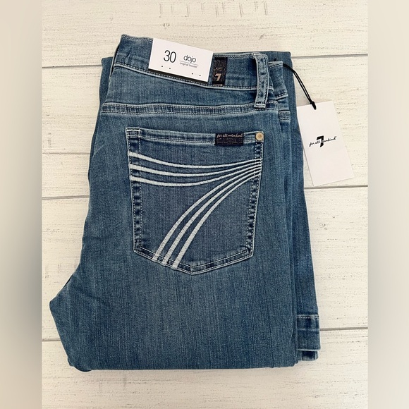 7 For All Mankind Denim - 7 For All Mankind Dojo Original Jeans Trouser NWT Size 30 7FAMK White Stitching